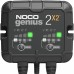 NOCO GENIUS2X2, 2-Bank, 4-Amp (2-Amp Per Bank) Fully-Automatic Smart Charger, 6V and 12V Battery Charger, Battery Maintainer, and Battery Desulfator with Temperature Compensation