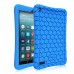 Fintie Silicone Case for Amazon Fire 7 Tablet (Previous Generation - 7th, 2017 Release) - [Honey Comb Upgraded Version] [Kids Friendly] Light Weight [Anti Slip] Shock Proof Protective Cover, Blue