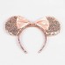 Mouse Ears Bow Headbands Glitter Princess Party Decoration Belle Cinderella Jasmine Mermaid Mouse Ears Headband for Girls