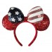 Disney Minnie Mouse Americana Sequined Ear Headband with Bow