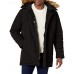 GUESS Men's Heavyweight Hooded Parka Jacket with Removable Faux Fur Trim, Black, X-Large