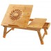 Laptop Desk Nnewvante Adjustable Laptop Desk Table 100% Bamboo with USB Fan Foldable Breakfast Serving Bed Tray w' Drawer Leg Cover