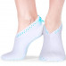 10 Pairs Moisturizing Socks Overnight, Spa Socks for Dry Feet, Cotton Moisture Enhancing Socks, Cosmetic Moisturizing Socks for Women and Men, White (Blue Dots Pattern)