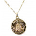 Diamantados of Florida Caridad del Cobre Medal 18k Gold Plated Medalla Pendant with 22 inch Chain
