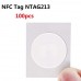 TimesKey NTAG213 NFC Stickers NFC Tags 25mm White Blank NFC Circular Sticker Writable and Programmable,144 Bytes Memory,Compatible with All Other NFC Enabled Devices,100 Pack, Round