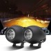 2PACK Amber Motorcycle LED Lights 20W Spot Flood Combo Dirt Bike Headlights Fog Lights Round Small Driving Work Light 3000K Yellow Offroad Waterproof Led Pods …