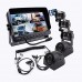 Camnex The 5th Wheel Camera Monitor System Build-in DVR Recorder with Quad Split Screen, 9 inch Monitor + 5X Cameras + Trailer Tow Quick Connect Disconnect Kit Suitable for Fifth Wheel Trailer Truck