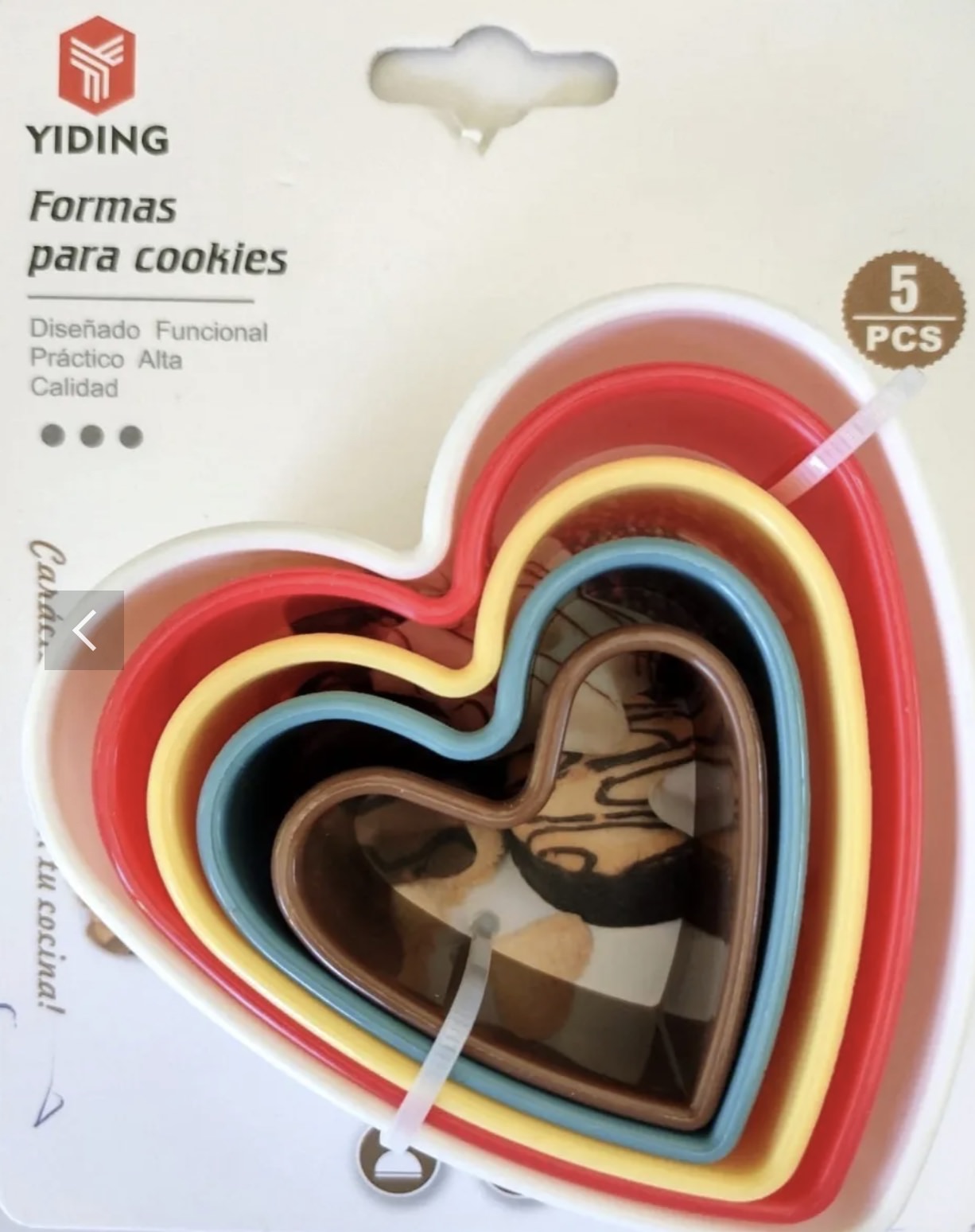 Cortadores Corazón Plásticos De Masa Para Galletas Pack De 5 